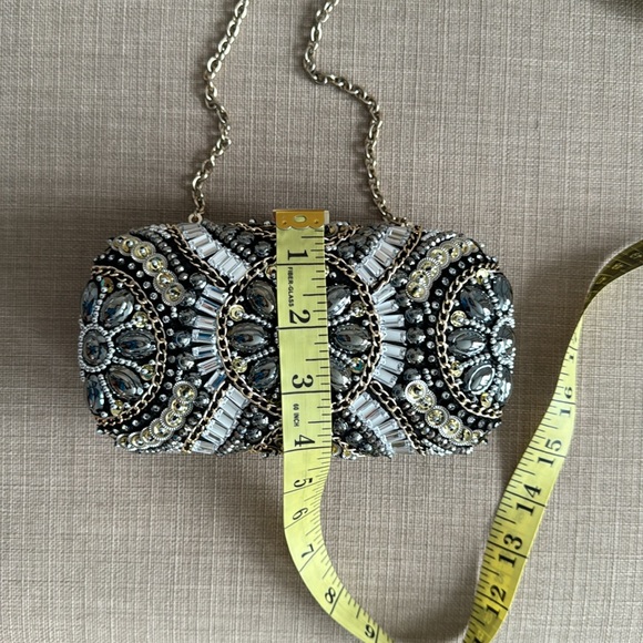 Aldo Embellished Black Clutch - Picture 8 of 9